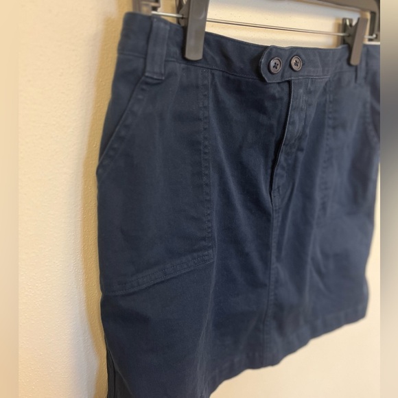 Lands End Mini Skort Blue Button Zipper Cotton Blend Solid with Pockets Girls 16 - Picture 4 of 12